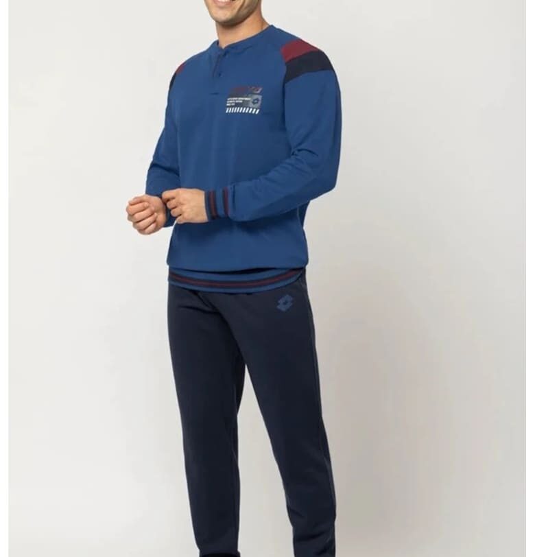 Дълга мъжка пижама  LP2119 - Тъмносин Lotto