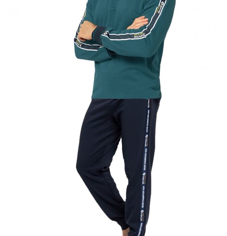 Дълга мъжка пижама  LP2120 - Зелен | Син Lotto