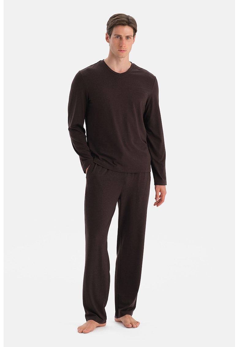 Дълга пижама - Тъмнокафяв DAGI