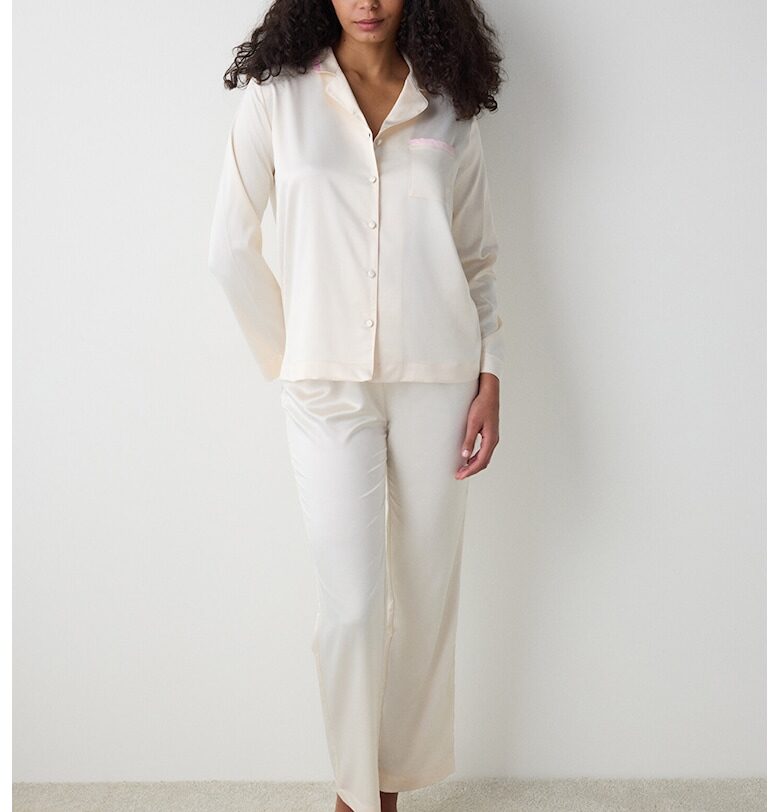 Дълга пижама с джоб - Бледожълт Penti