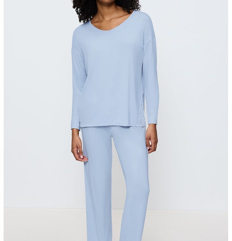 Дълга пижама с модал - Ледено синьо Triumph