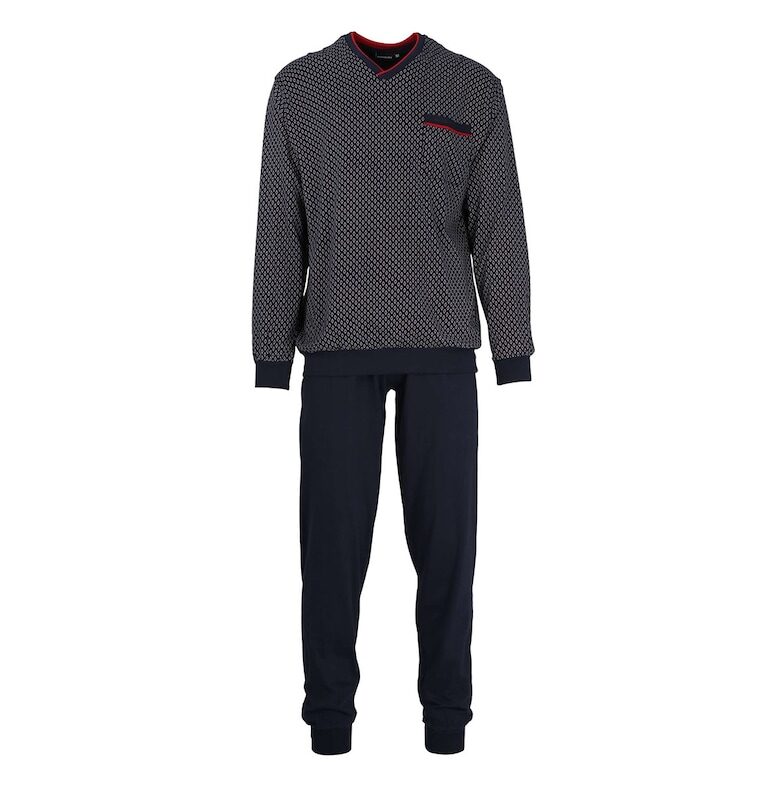 Дълга пижама с шпиц - Морскосин GOTZBURG