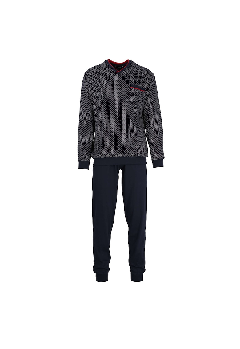 Дълга пижама с шпиц - Морскосин GOTZBURG