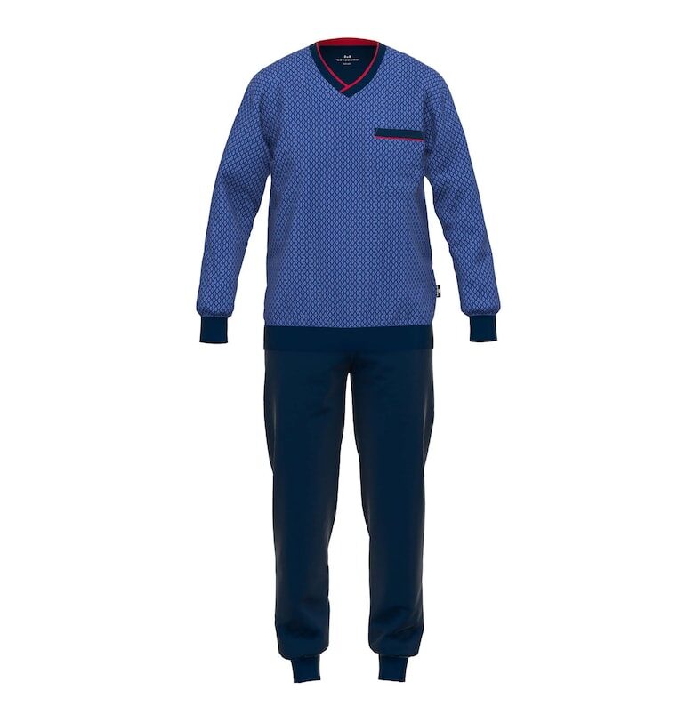 Дълга пижама с шпиц - Син GOTZBURG