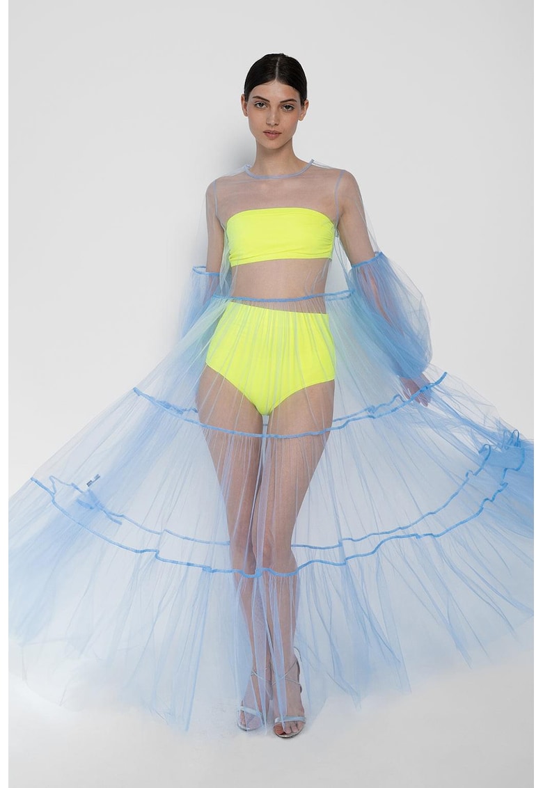 Дълга рокля Alena от прозрачен тюл - Пастелносин HELENE GALWAS