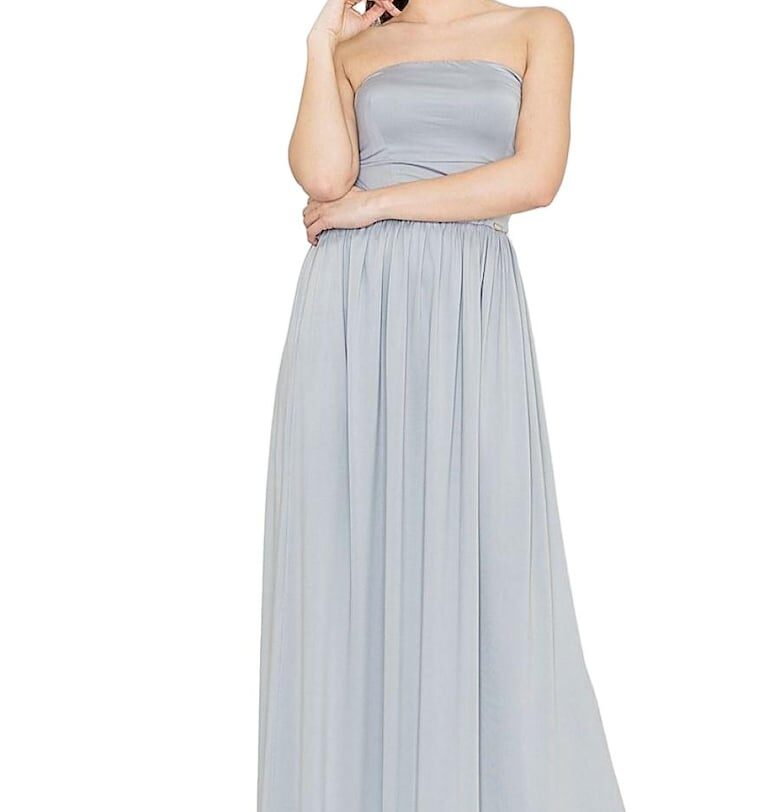 Дълга рокля - Ленитиф - Полиестер/Еластан - Сиво Lenitif