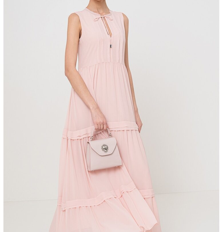 Дълга рокля без ръкави - Праскова BOSS