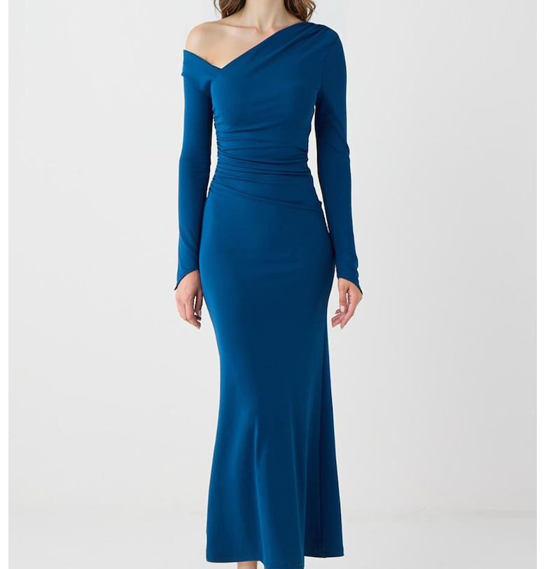 Дълга рокля с голо рамо - Кралско Синьо JIMMY KEY