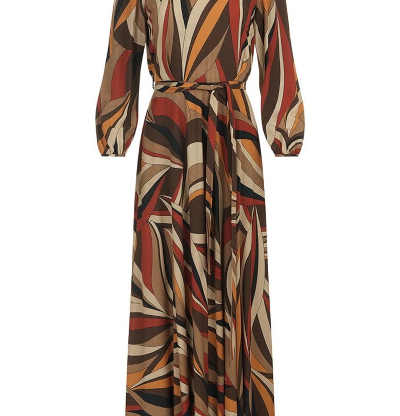 Дълга рокля с колан на талията DiKa