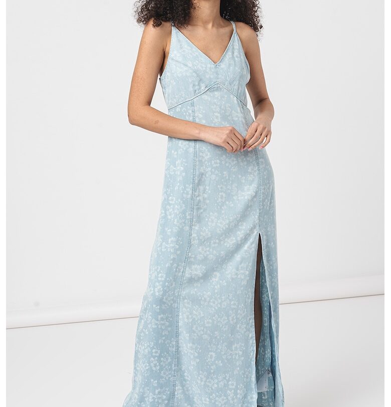 Дълга рокля с лиосел - Пастелносин GUESS