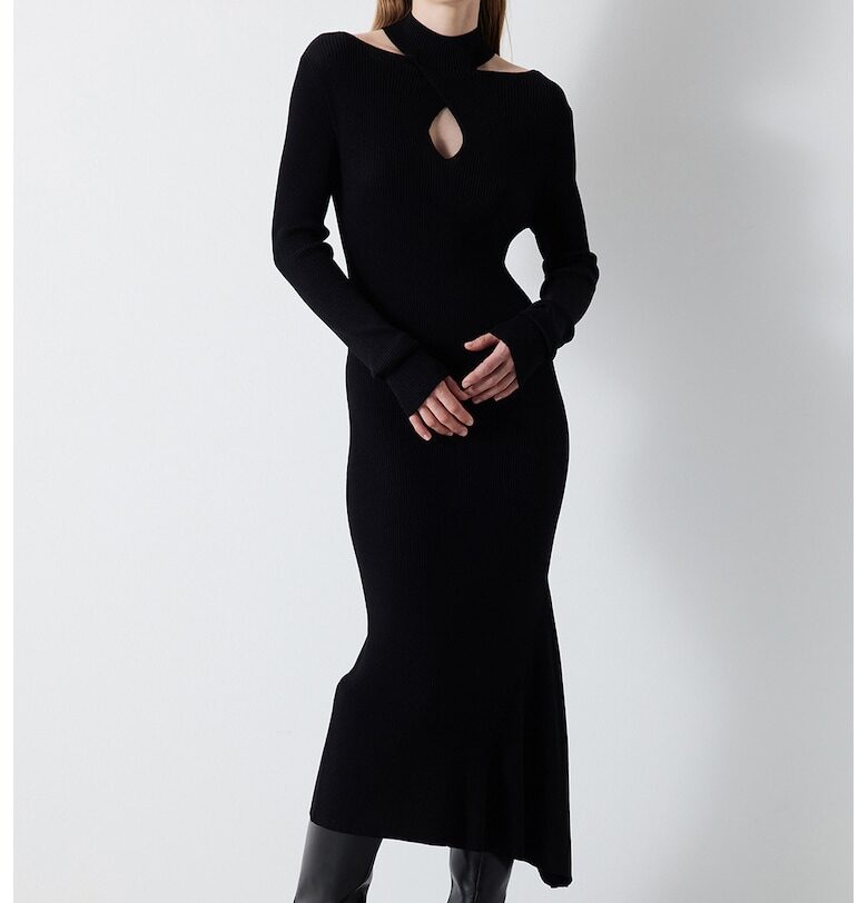 Дълга рокля с отвори - Черен Ipekyol