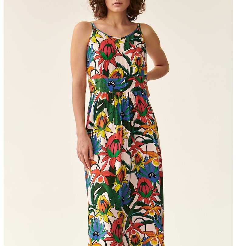 Дълга рокля с флорален десен - Многоцветен Tatuum