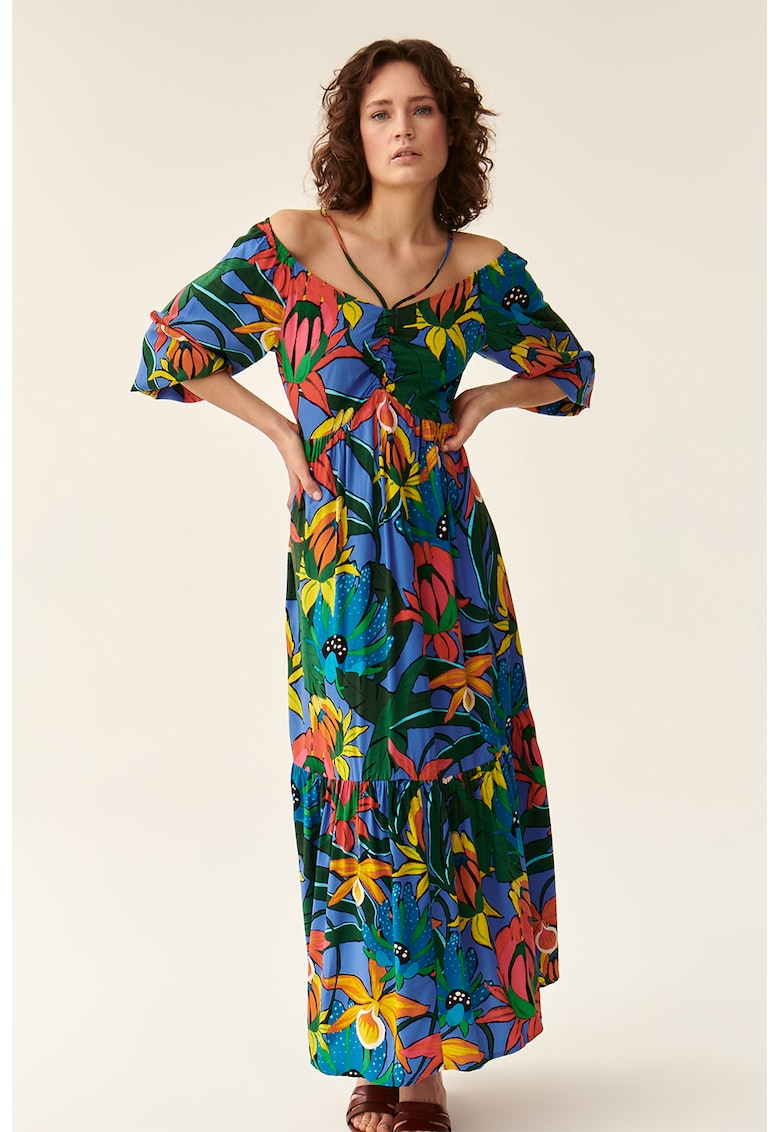 Дълга рокля с флорален десен - Многоцветен Tatuum