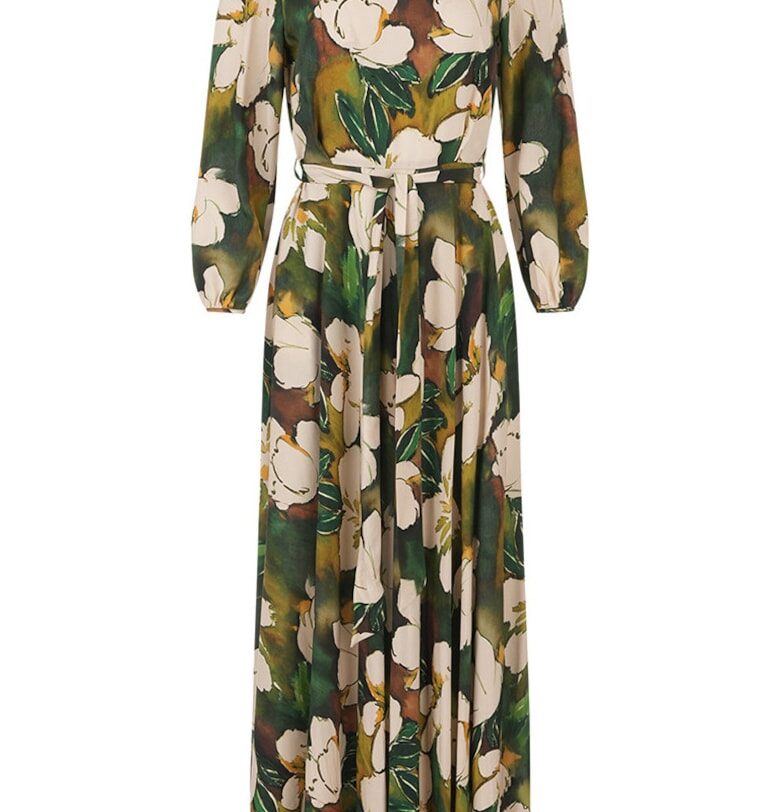 Дълга рокля с флорален принт DiKa