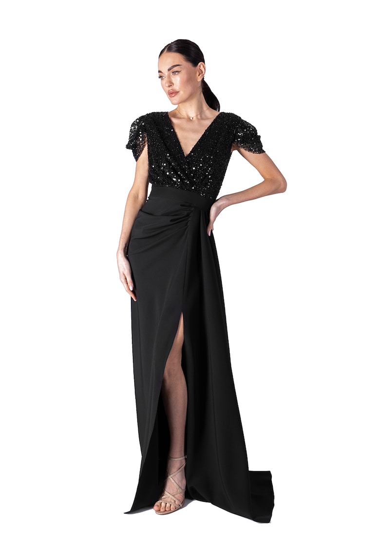 Дълга рокля с цепка встрани - Черен Acob a porter