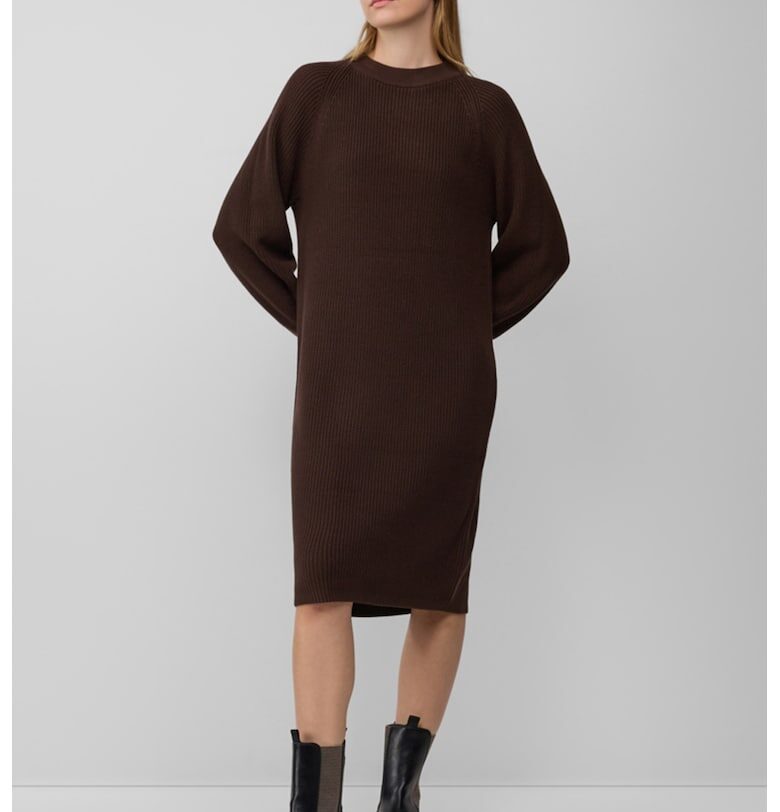 Дълга рокля тип пуловер с овално деколте - Тъмнокафяв sOliver