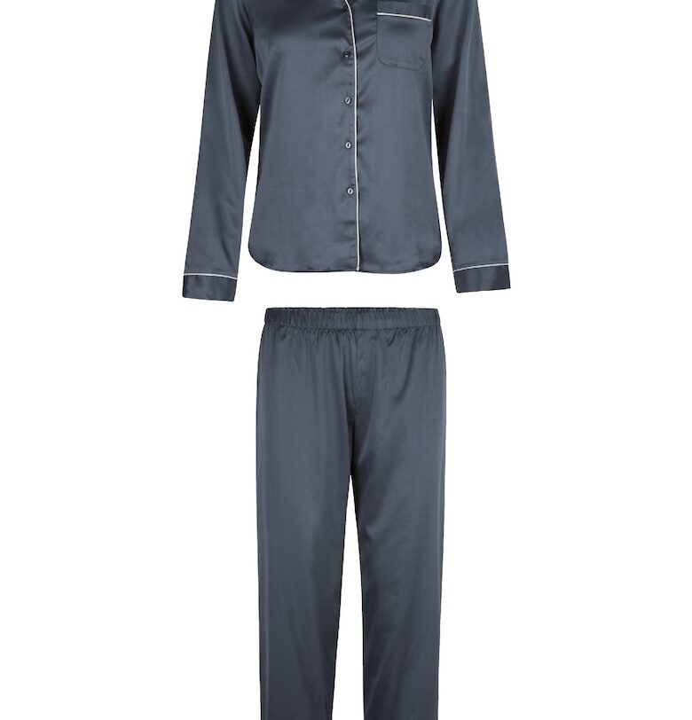 Дълга сатенена пижама - Сив LingaDore