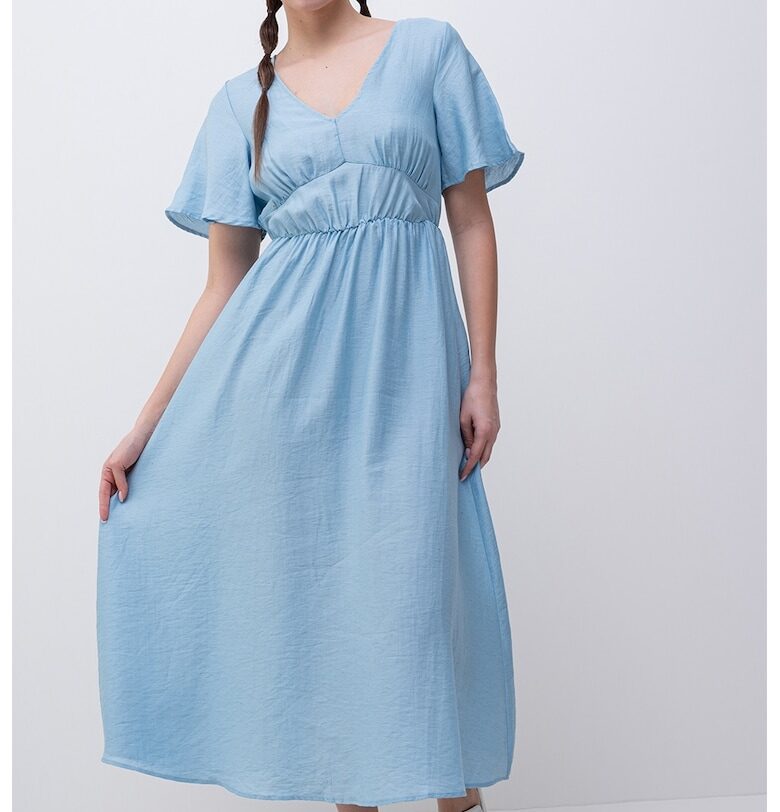 Дълга шпиц рокля - Пастелносин Vero Moda