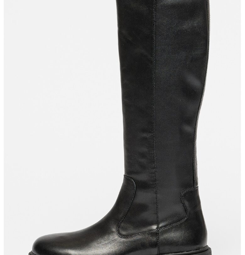 Дълги ботуши Spherica от кожа и еко кожа - Черен Geox