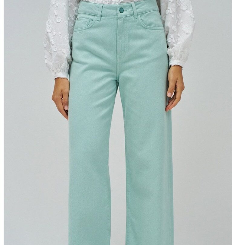 Дълги дънки с широк крачол - Светлозелен Salsa Jeans