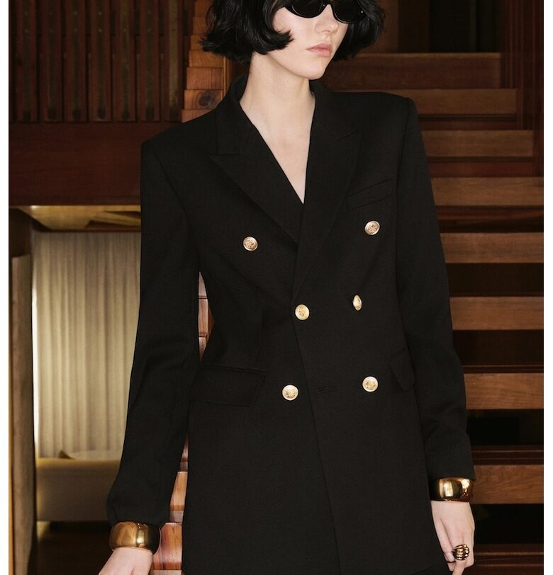 Дълго двуредно сако - Черен Mango