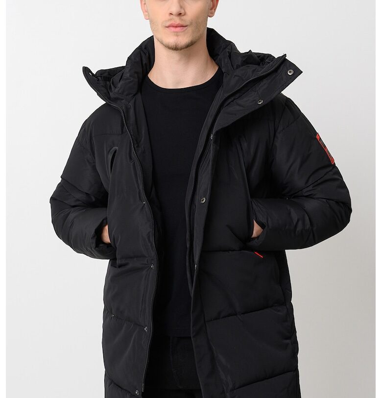 Дълго зимно яке Arwin с качулка - Черен Geographical Norway