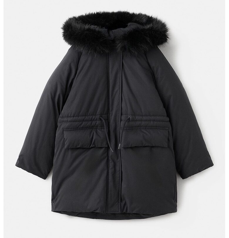 Дълго зимно яке - Черен Mango