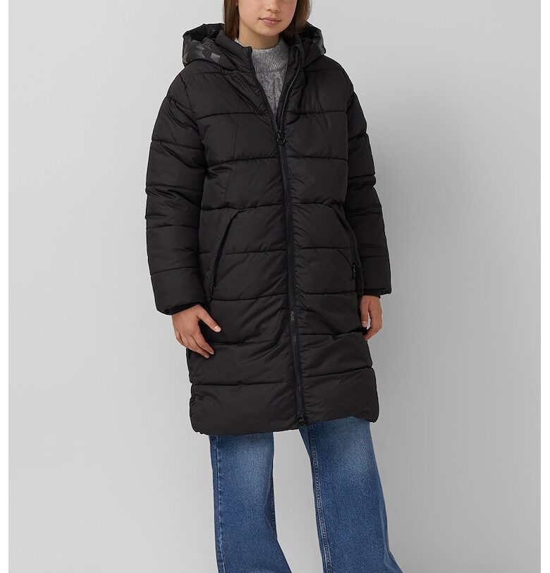 Дълго зимно яке с вата - Черен sOliver