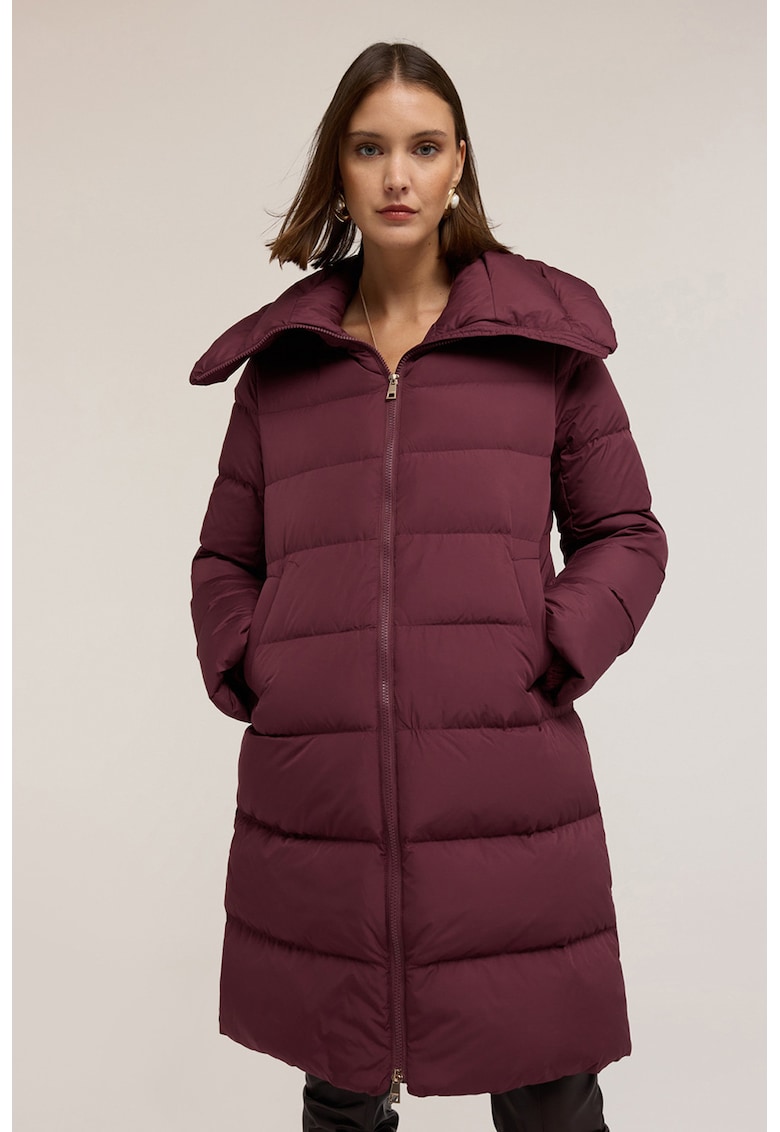 Дълго зимно яке с висока яка - Тъмновиолетов Motivi