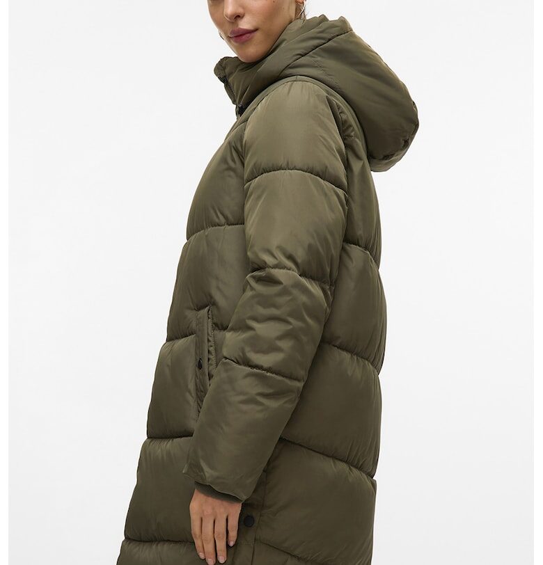 Дълго зимно яке с качулка - Зелени аспержи Vero Moda
