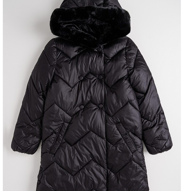 Дълго зимно яке с качулка - Черен Abel  Lula