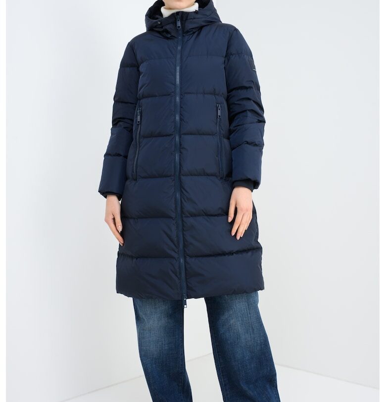 Дълго зимно яке с пухена вата - Ултрамарин синьо ARMANI EXCHANGE