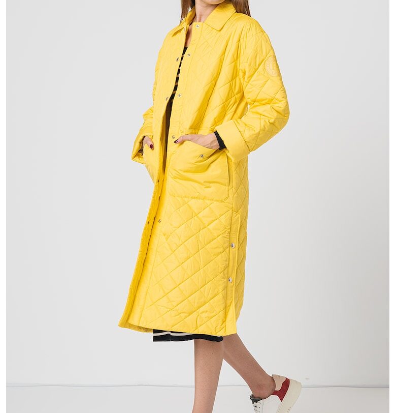 Дълго капитонирано зимно яке - Жълт Tommy Hilfiger