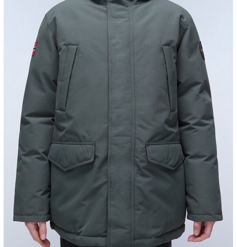 Дълго непромокаемо яке Cornier с вата - Въглен сиво Napapijri