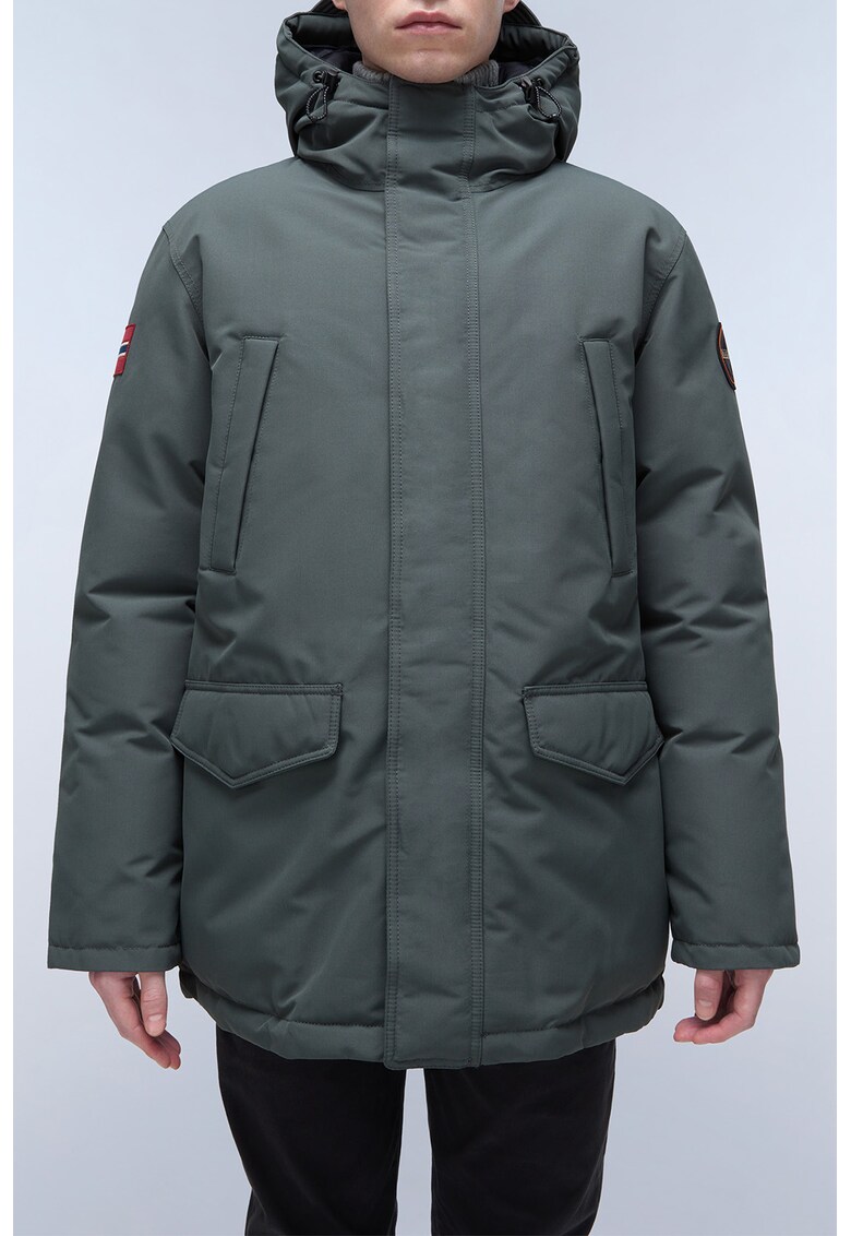 Дълго непромокаемо яке Cornier с вата - Въглен сиво Napapijri