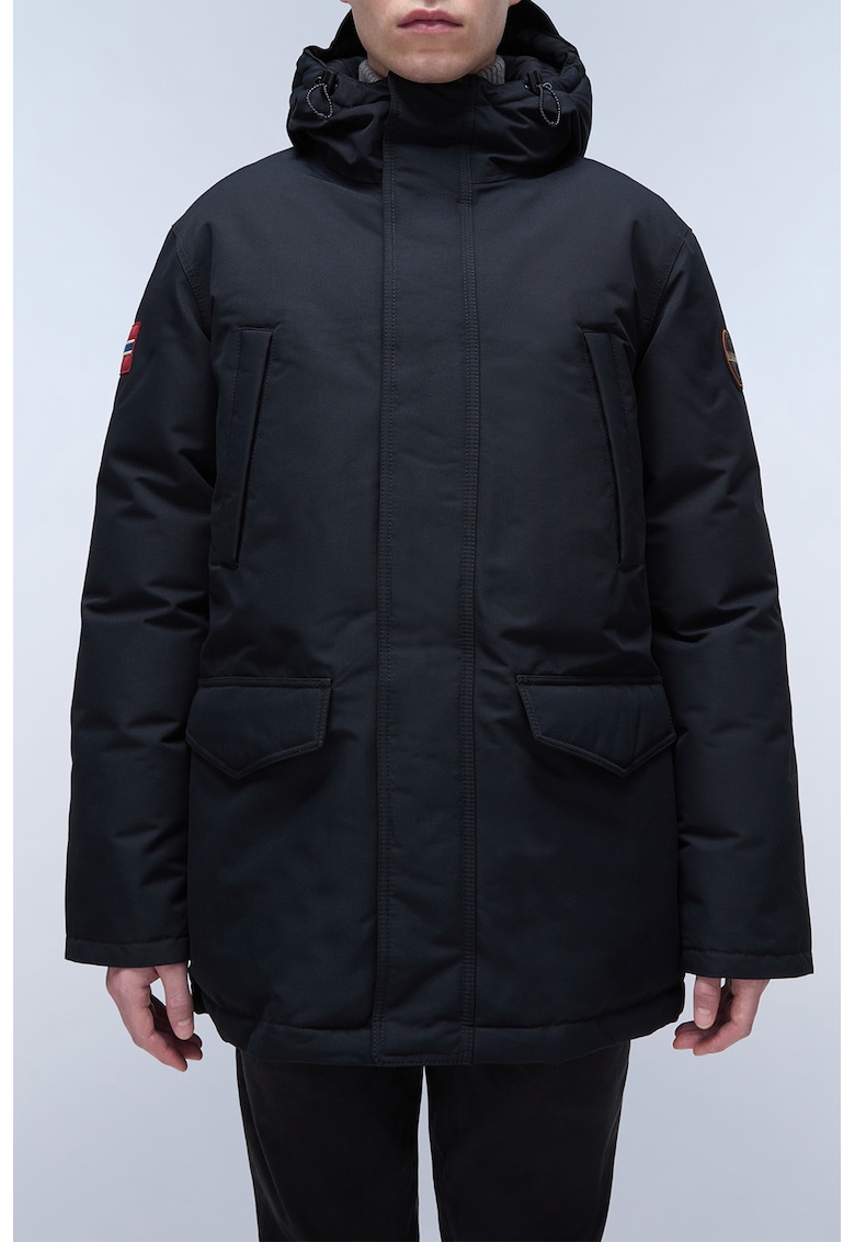 Дълго непромокаемо яке Cornier с вата - Черен Napapijri