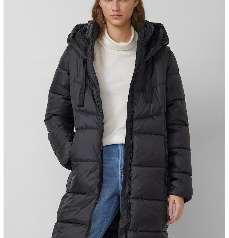 Дълго подплатено зимно яке - Избеляло черно sOliver