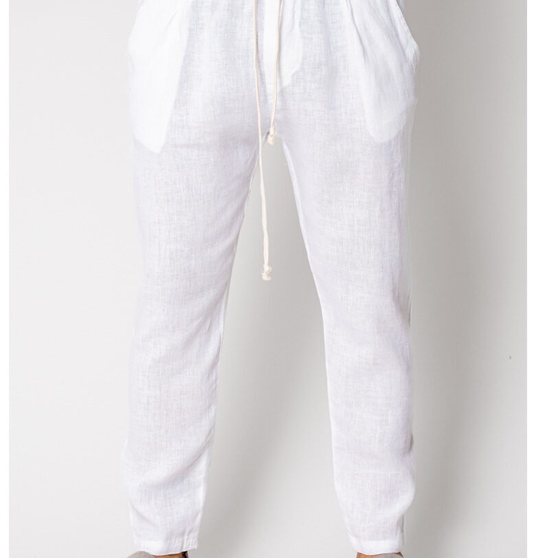 Дълъг IN панталон с връзки White I 17014 - Бял uFIT