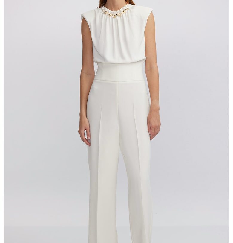 Дълъг прав гащеризон - Златист/Слонова кост Ipekyol