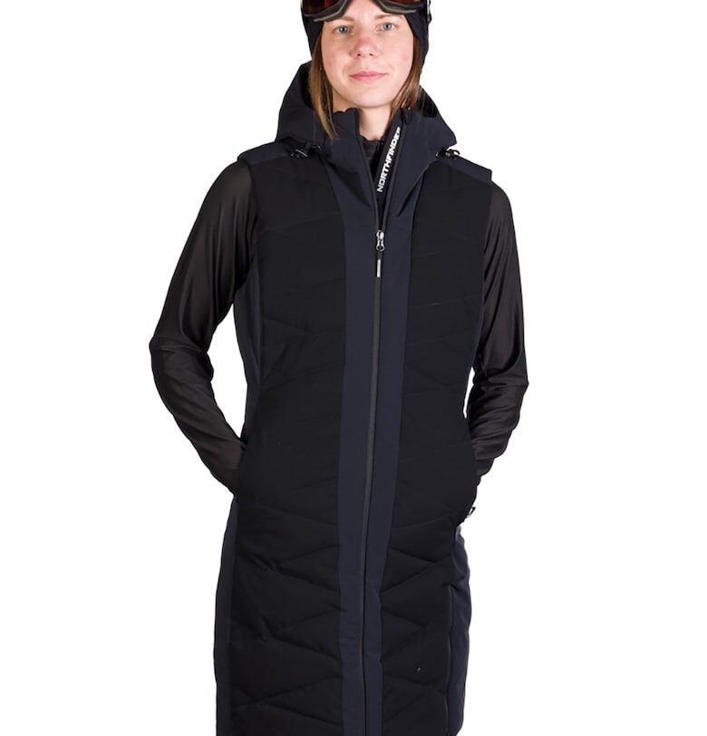 Дълъг ски елек с качулка - Черен NORTHFINDER