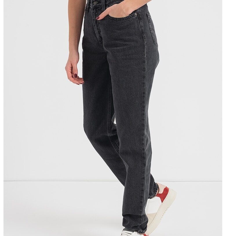 Дънки 80's Mom с висока талия - Избеляло черно Levis