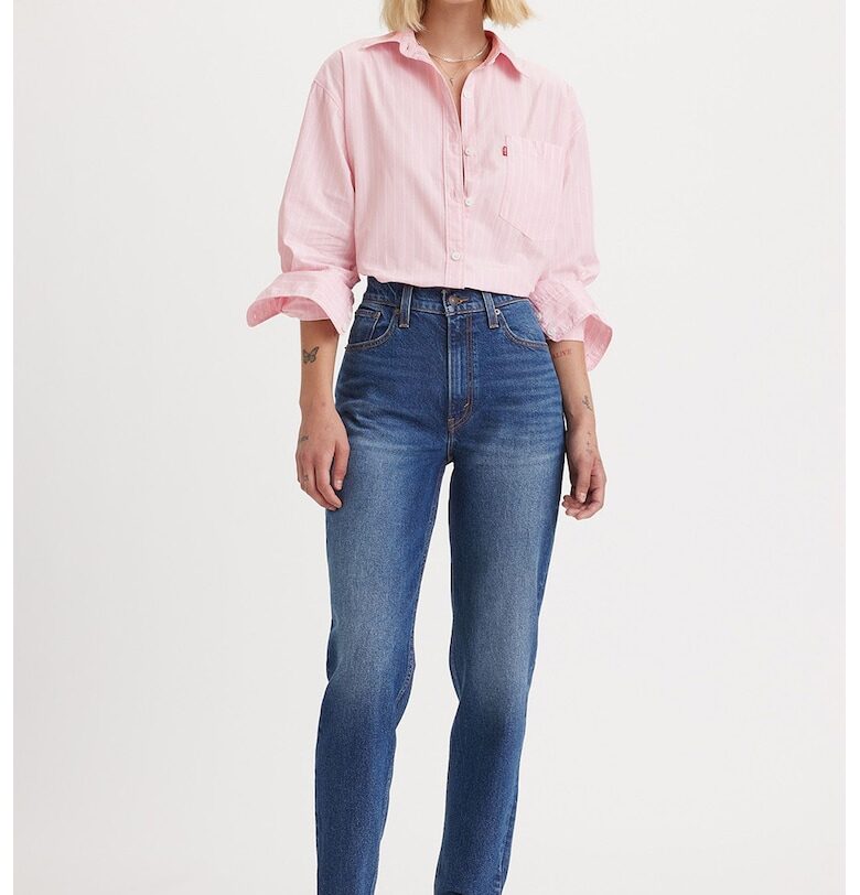 Дънки 80's Mom с висока талия - Индигово синьо/Тъмносин Levis