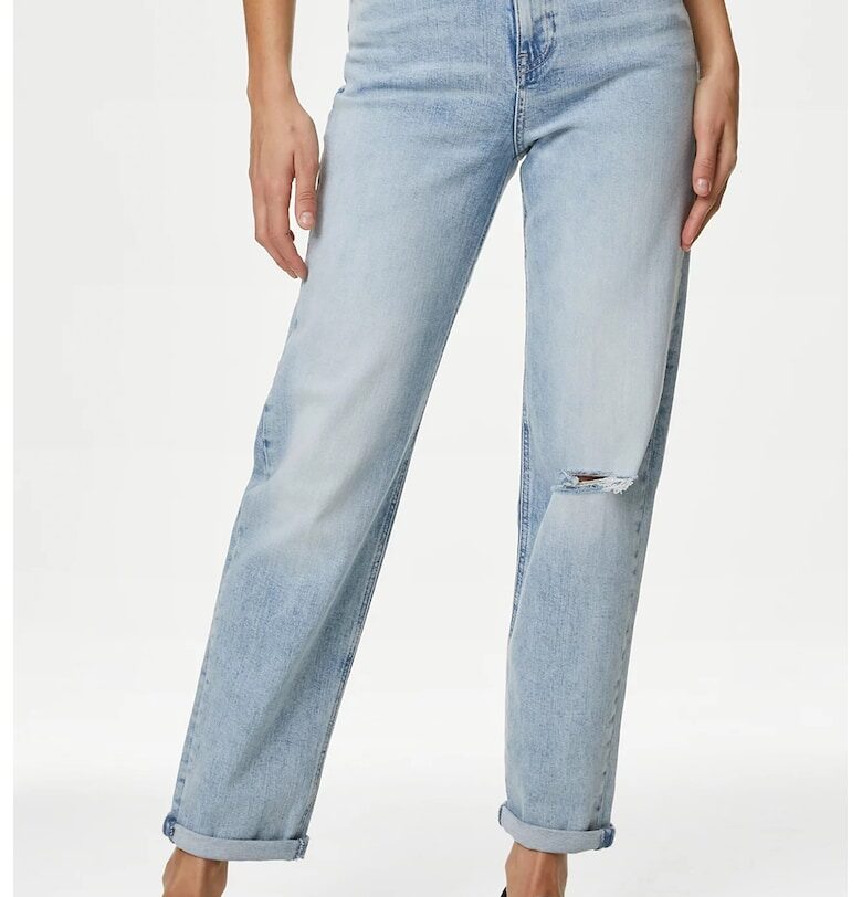 Дънки Boyfriend над глезена - Ледено синьо Marks  Spencer