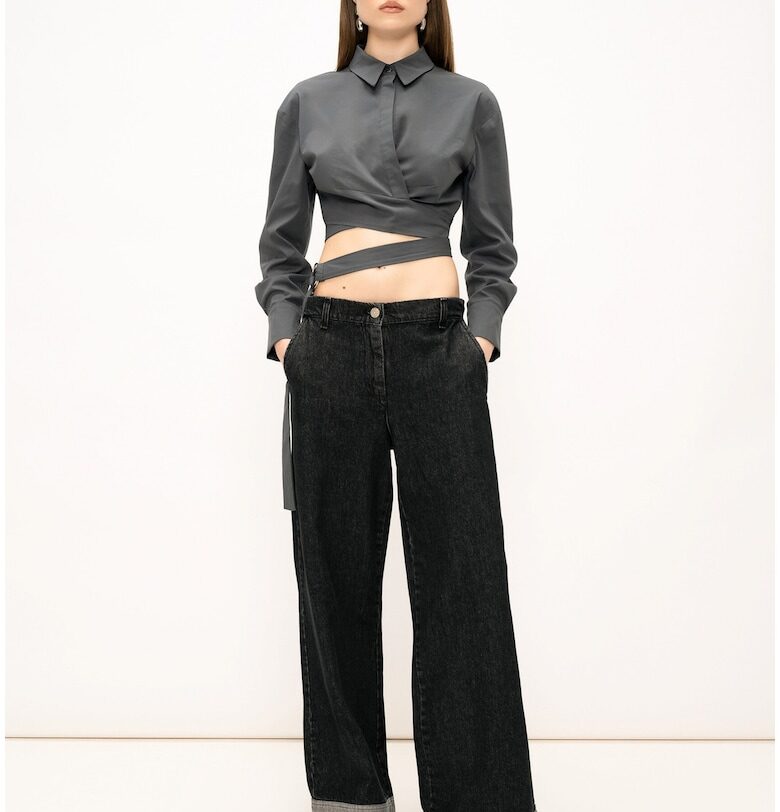 Дънки Celeste Pro с широк крачол - Черен Marc Ellis