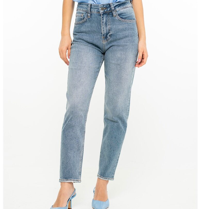 Дънки Flavia тип Mom с висока талия - Светлосин Hermosa