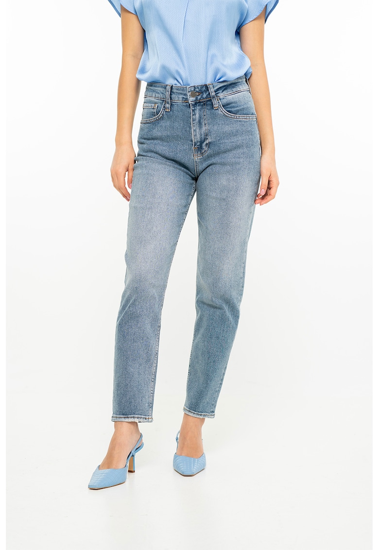 Дънки Flavia тип Mom с висока талия - Светлосин Hermosa