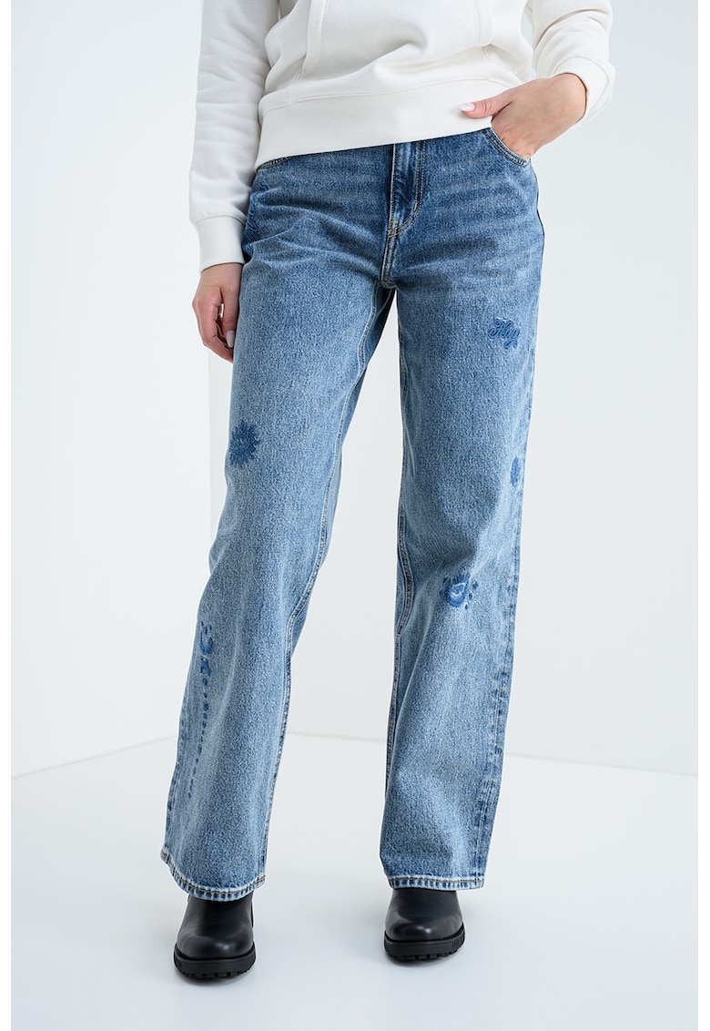 Дънки Gamala с бродерии - Син меланж HUGO