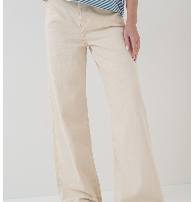 Дънки Luise с широк крачол - Светло бежово Mustang