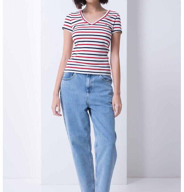 Дънки Mom с висока талия - Бледо синьо Tommy Jeans