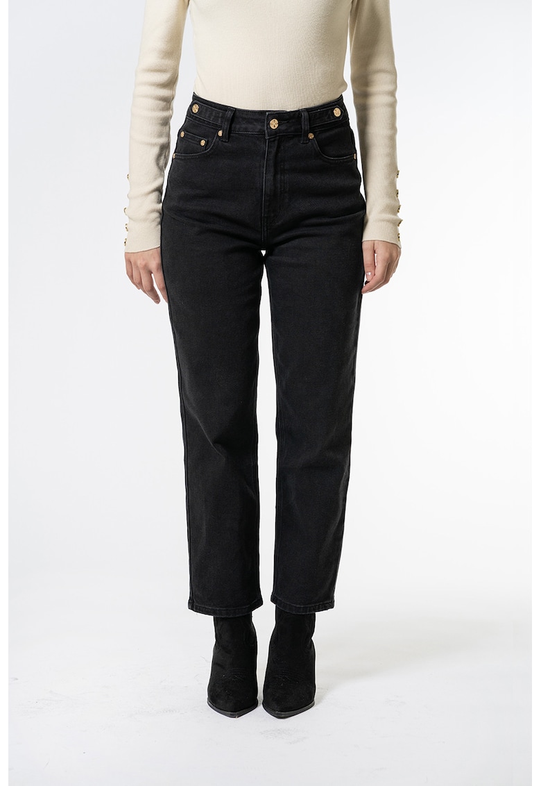 Дънки Mom с висока талия - Черен Hermosa